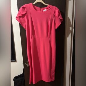 Calvin Klein Vibrant Pink Midi Dress